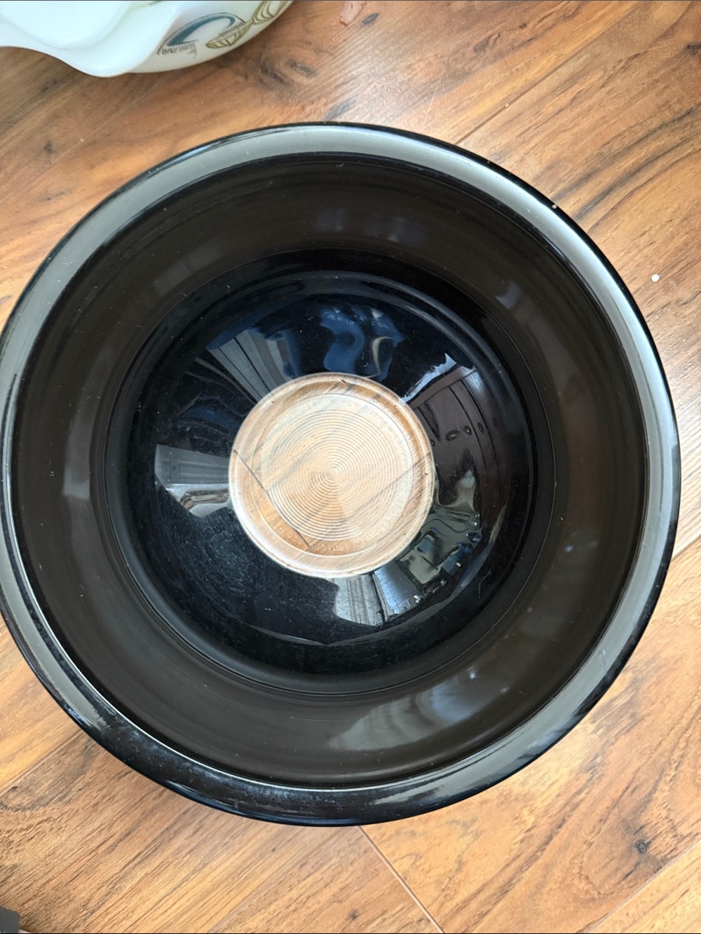 326 Pyrex vintage Glossy Black/clear Bowl